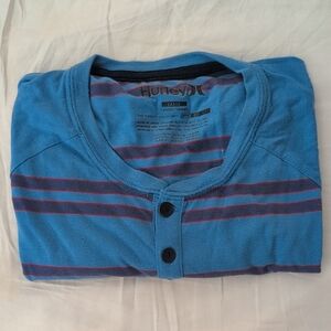 Hurley Nike Dri-fit Striped Henley T-shirt, Size L